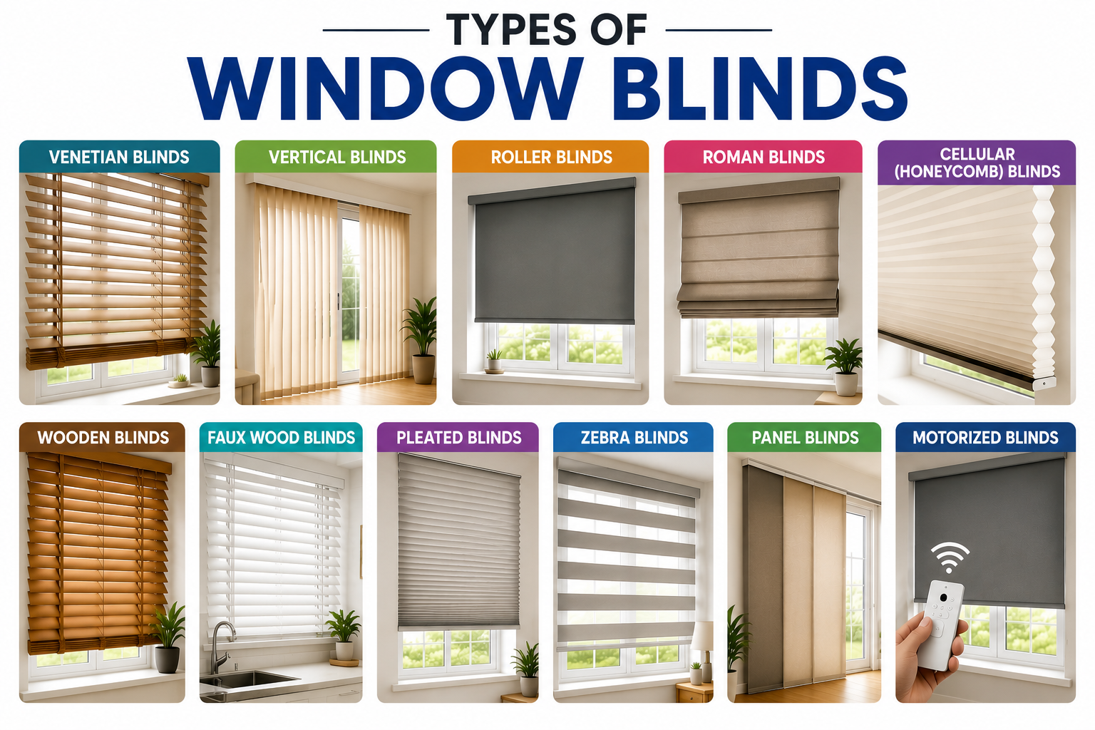 types of window blinds